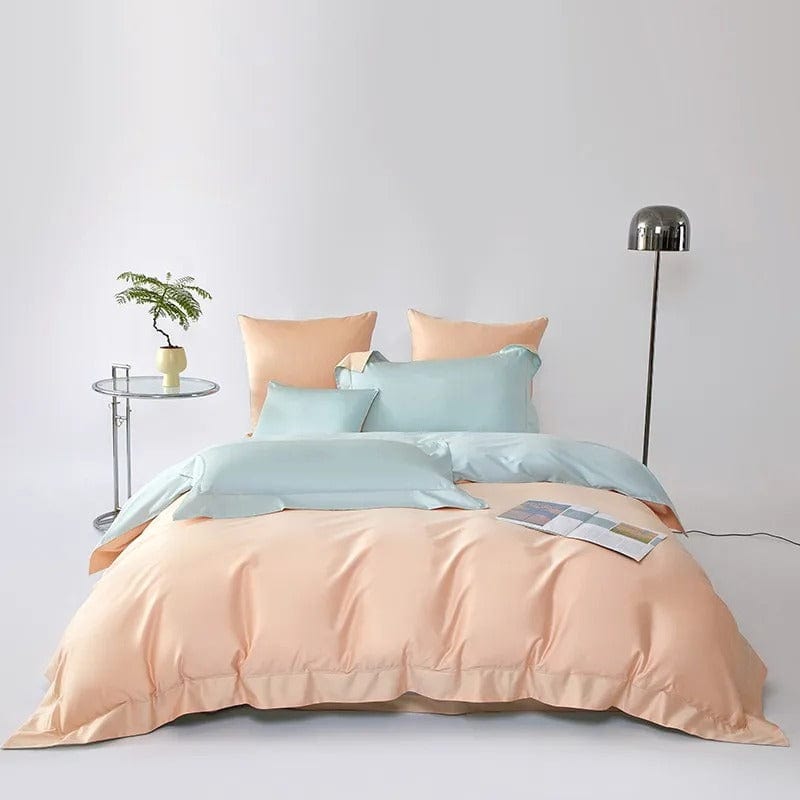 Ensemble de housse de couette Dream Peach Blue (coton égyptien)