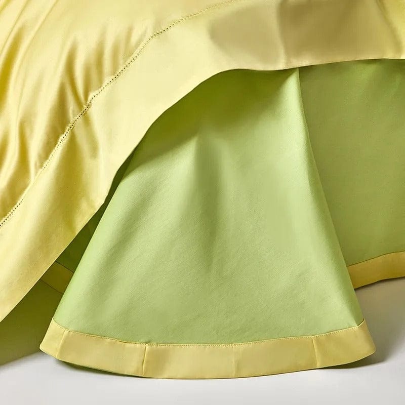 Ensemble de housse de couette Dream jaune vert (coton égyptien)