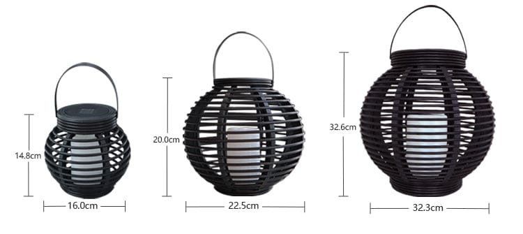 Lámpara de exterior de ratán con forma de lágrima (solar)