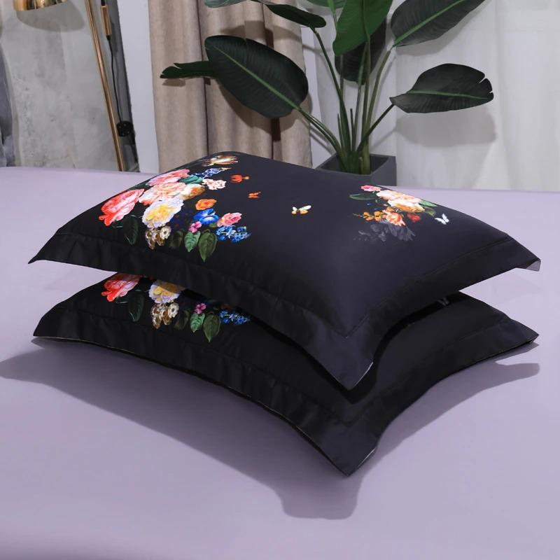 Black Printed Egyptian Cotton Duvet Cover Set