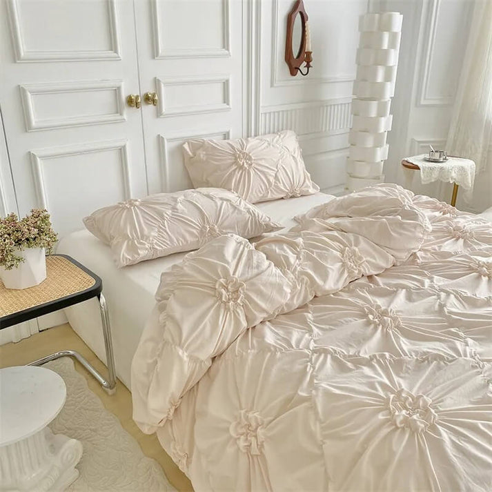 Ruffle Flower Duvet Cover Set