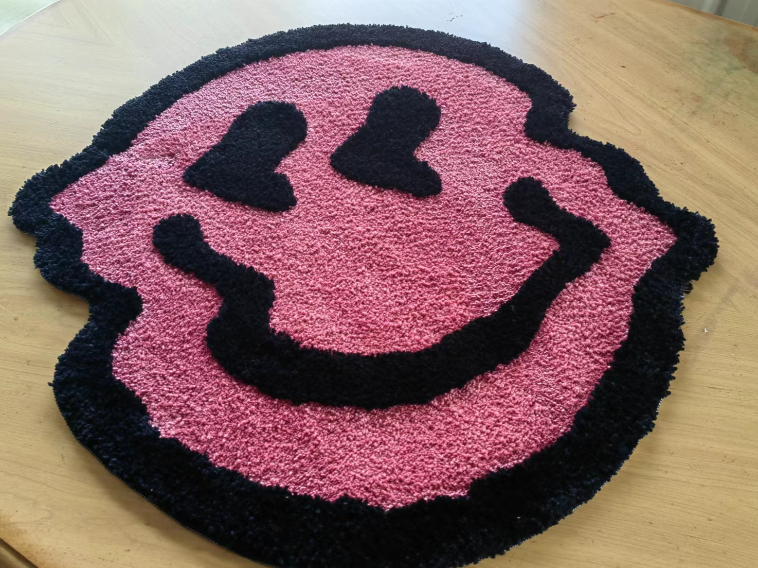 Melted Smiley Fluffy Rug