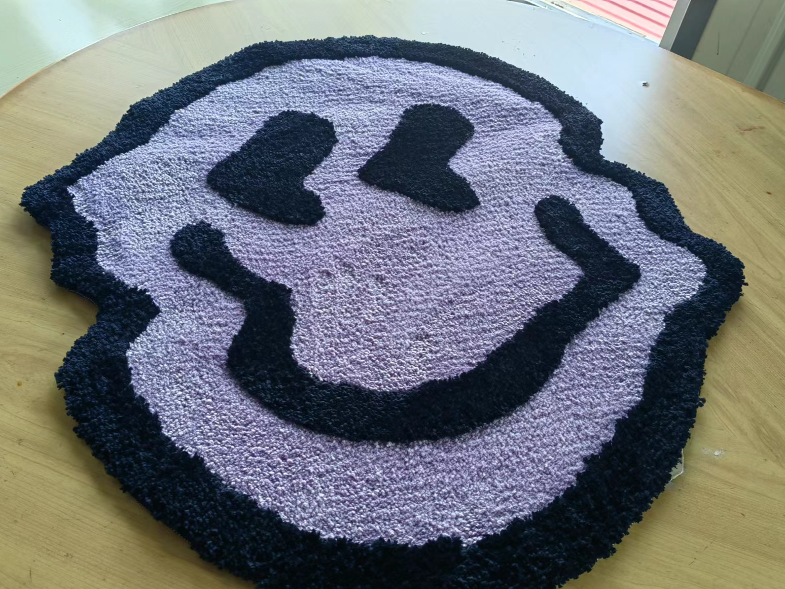 Melted Smiley Fluffy Rug