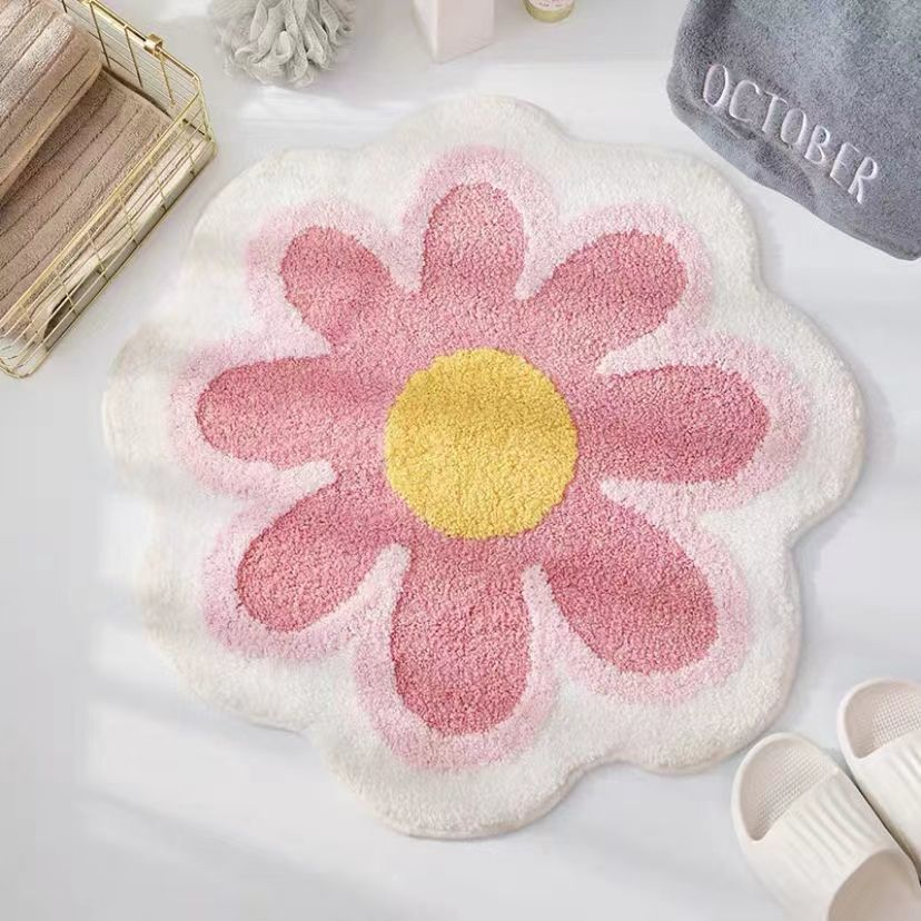 Tufted Daisy Flower Accent Rug