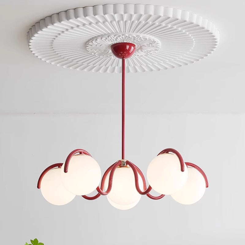 Scarlet Curve Glass Globe Fixture