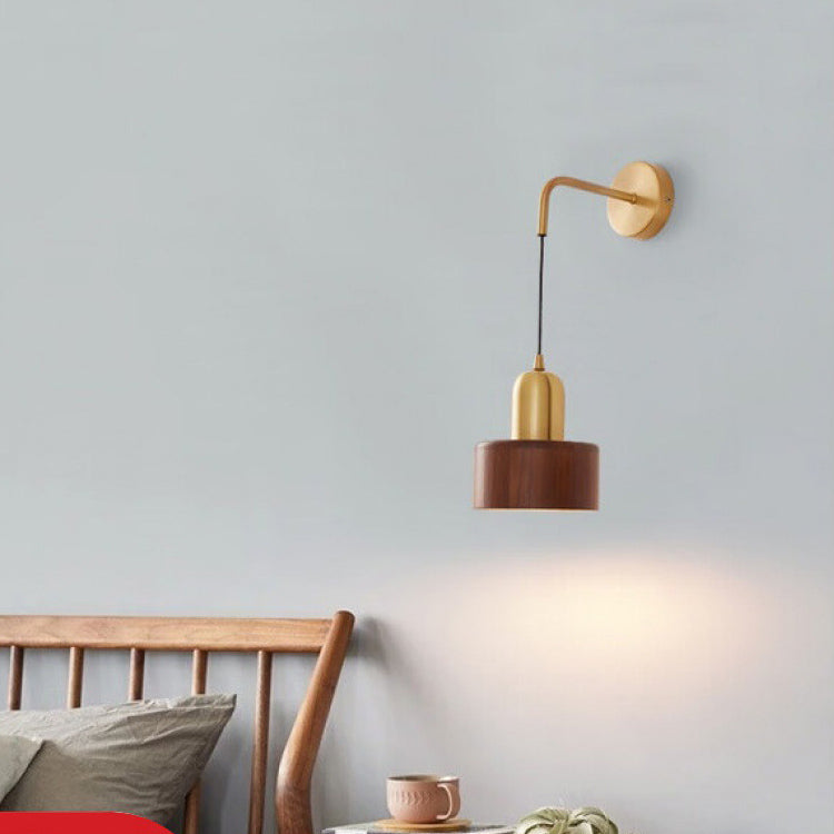 Vintage Ember Wooden Wall Lamp