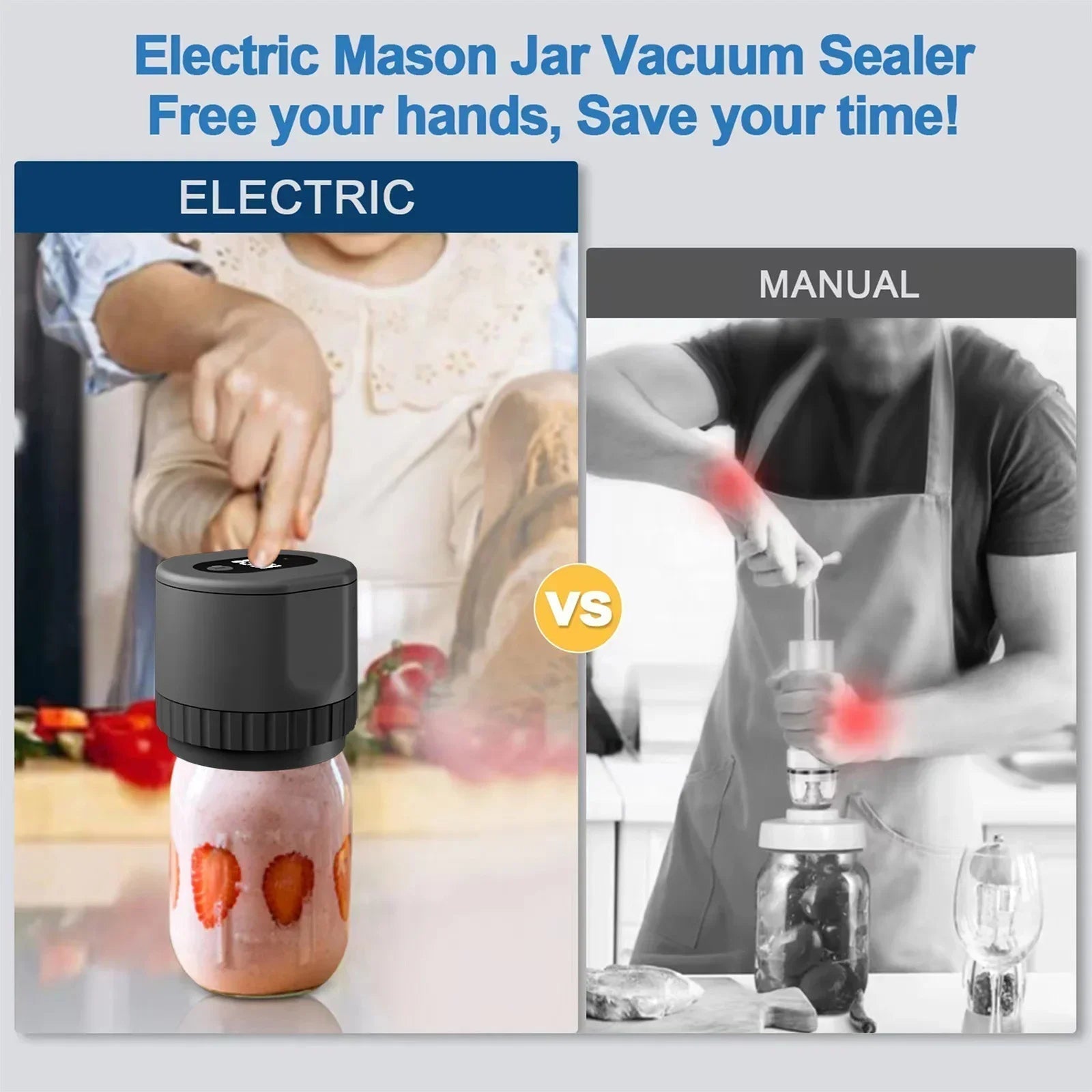 Elektrisk Mason Jar Vakuumforsegler