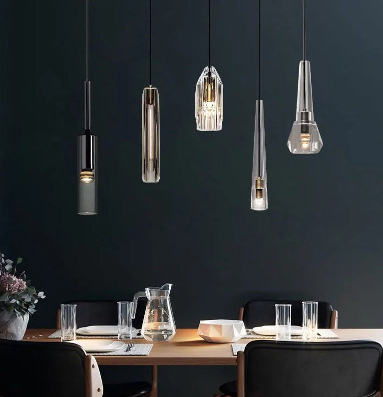 Single Benine - Postmodern Full Copper + K9 Crystal LED Pendant Lights