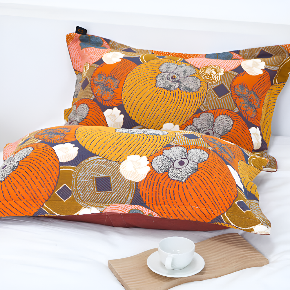 Colourful Cotton Persimmon Coverlet