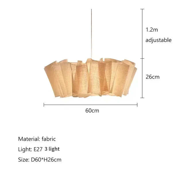 Lâmpada de Teto Plissada em Linho Avelã