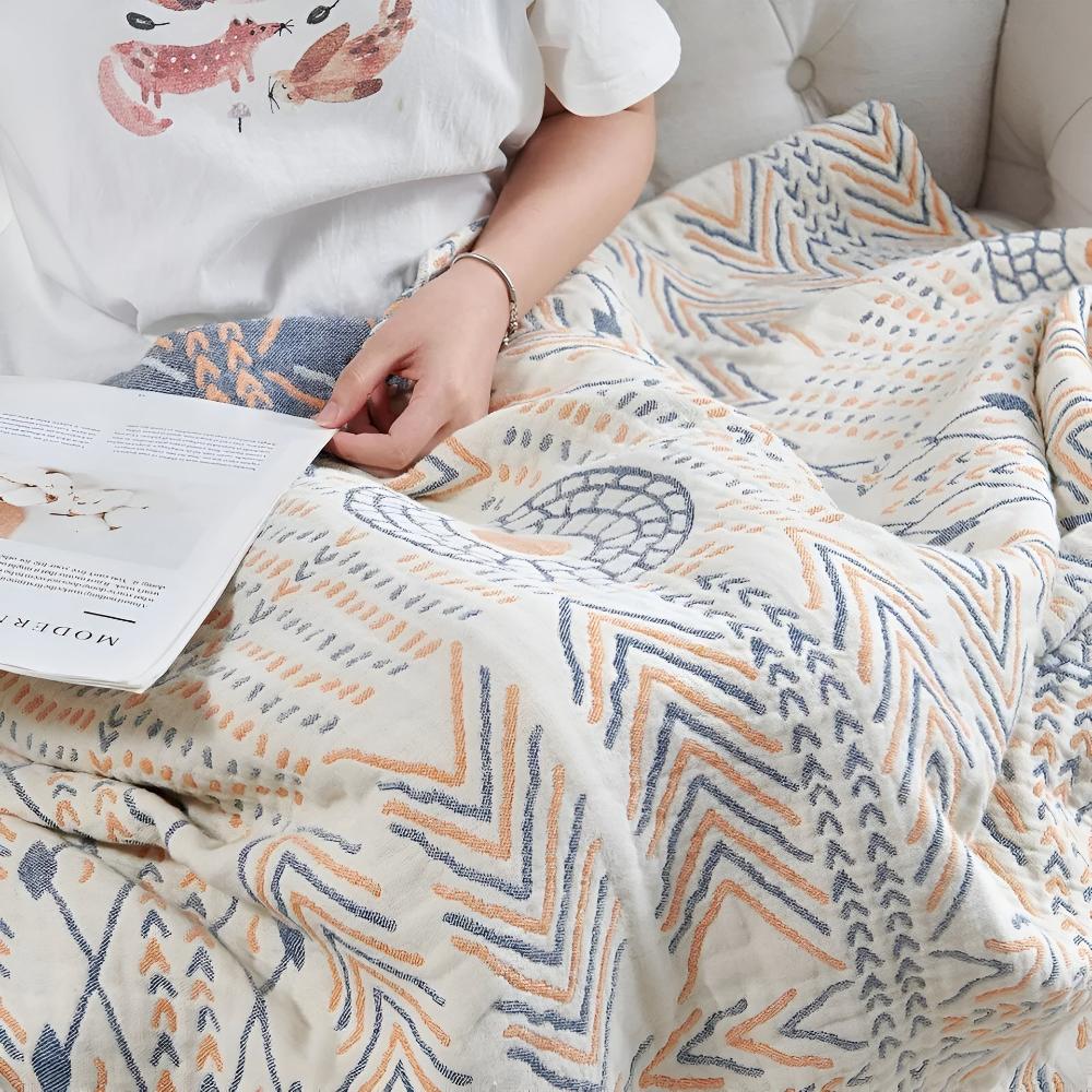 Reversible Chic Cotton Throw Blanket