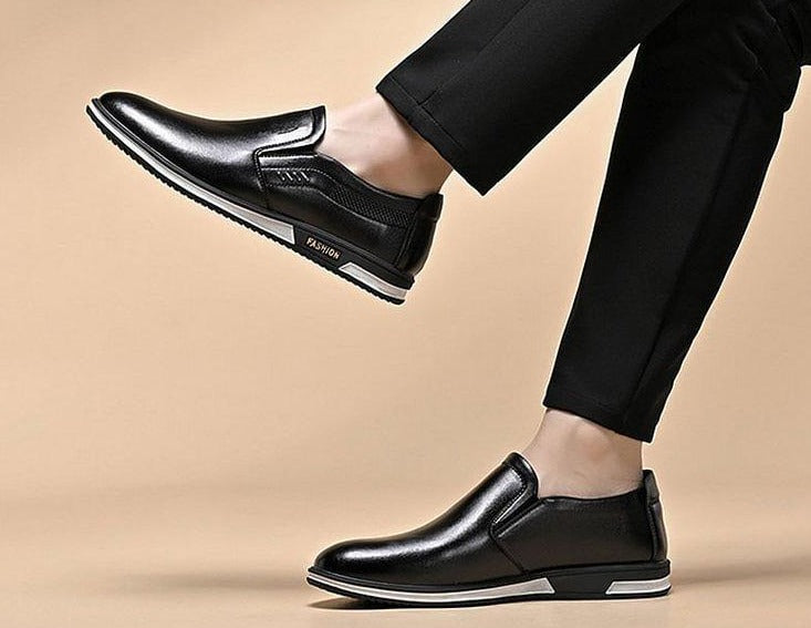 Élégance classique : mocassins en cuir haut de gamme « ElegantStride » pour hommes