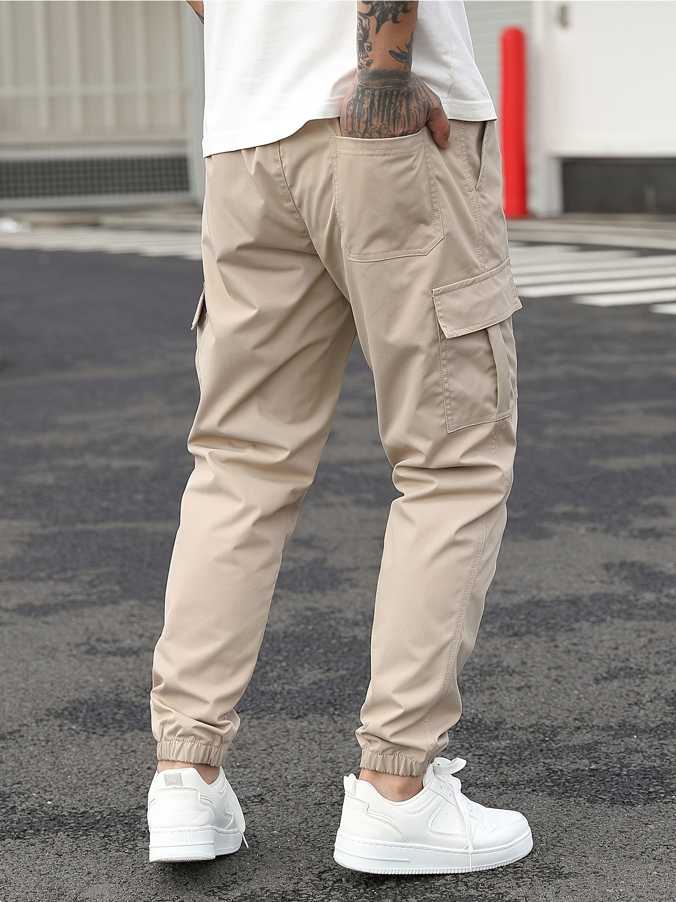 Beige Cargo joggingbyxor - Lukas