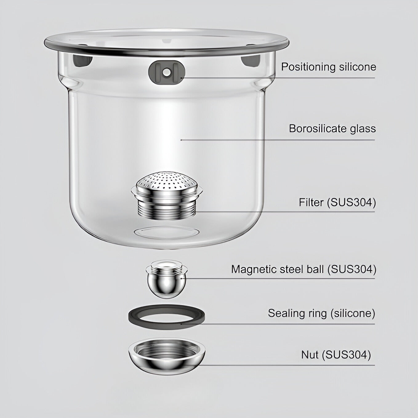 Glas Teapot med Trähandtag