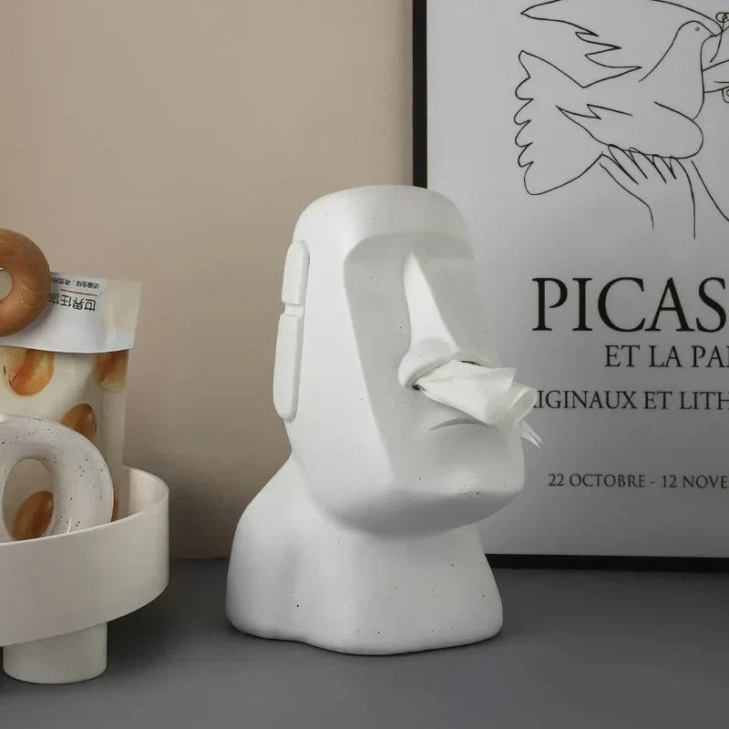 Easter Island Style Statue Design Tissue Box