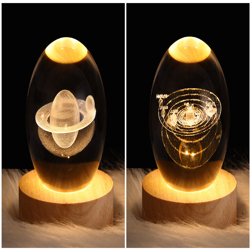 3D Galaxy Crystal Ball LED Night Lamp