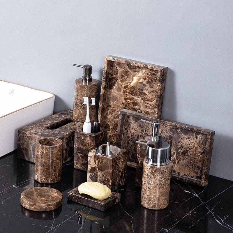 Emperador Dark Marble Bathroom Collection