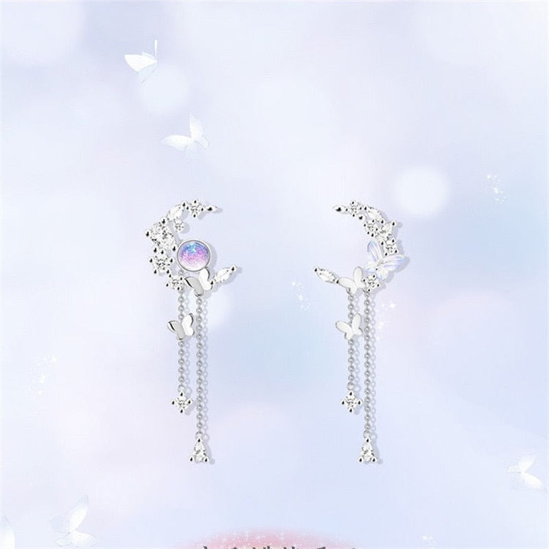 Ethereal Moon Dangle Earrings