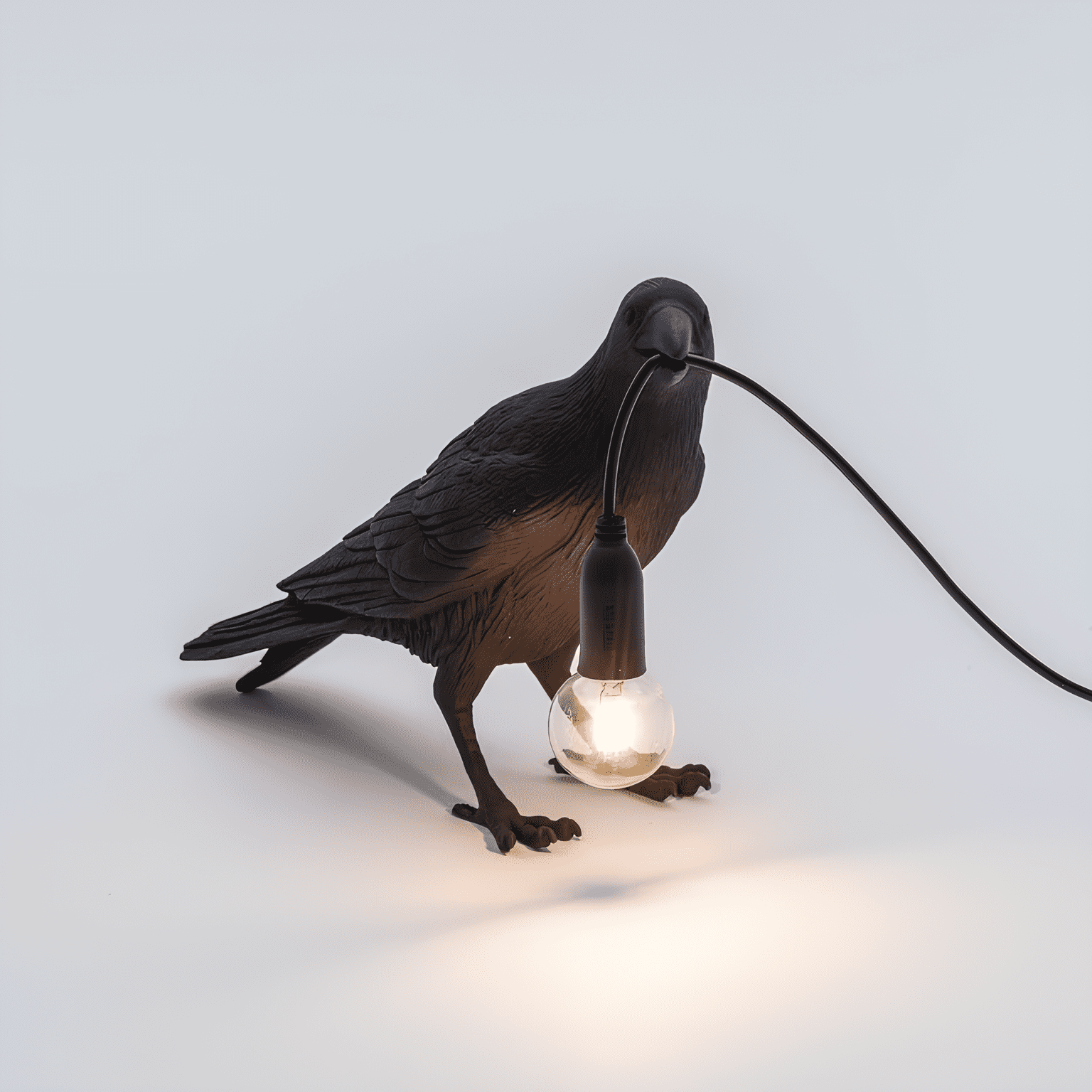 Gothic Raven Lamp Vintage Resin Bird Lamp