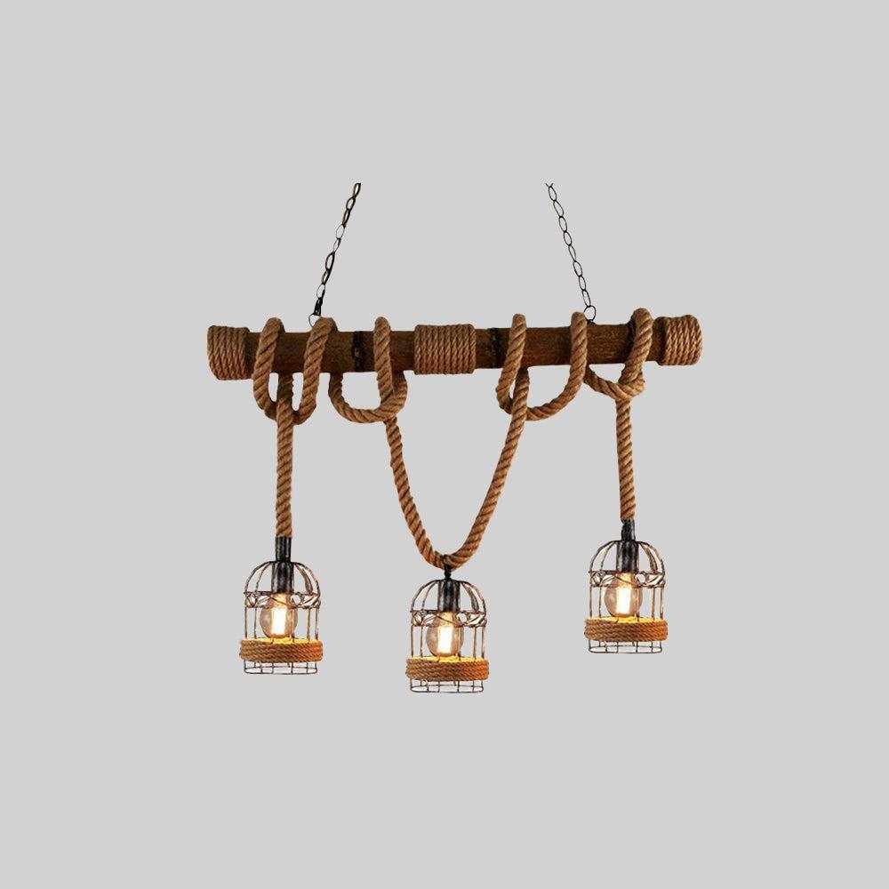 AlessioGlow - Retro hanging lamp made of metal and wood