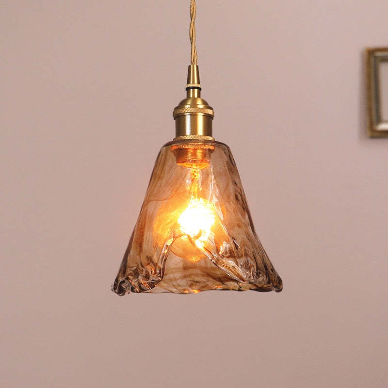 Lămpile suspendate Retro LED Levy - Metal aurit și sticlă pentru dormitor, living, dining