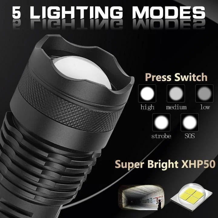 90.000 lumen Xhp50.2 Meest krachtige zaklamp