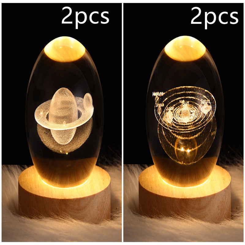 3D Galaxy Crystal Ball LED Night Lamp