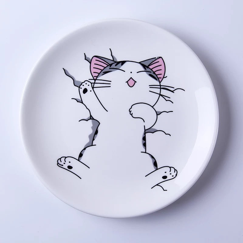 WhiskerWonder Cartoon Cat servies