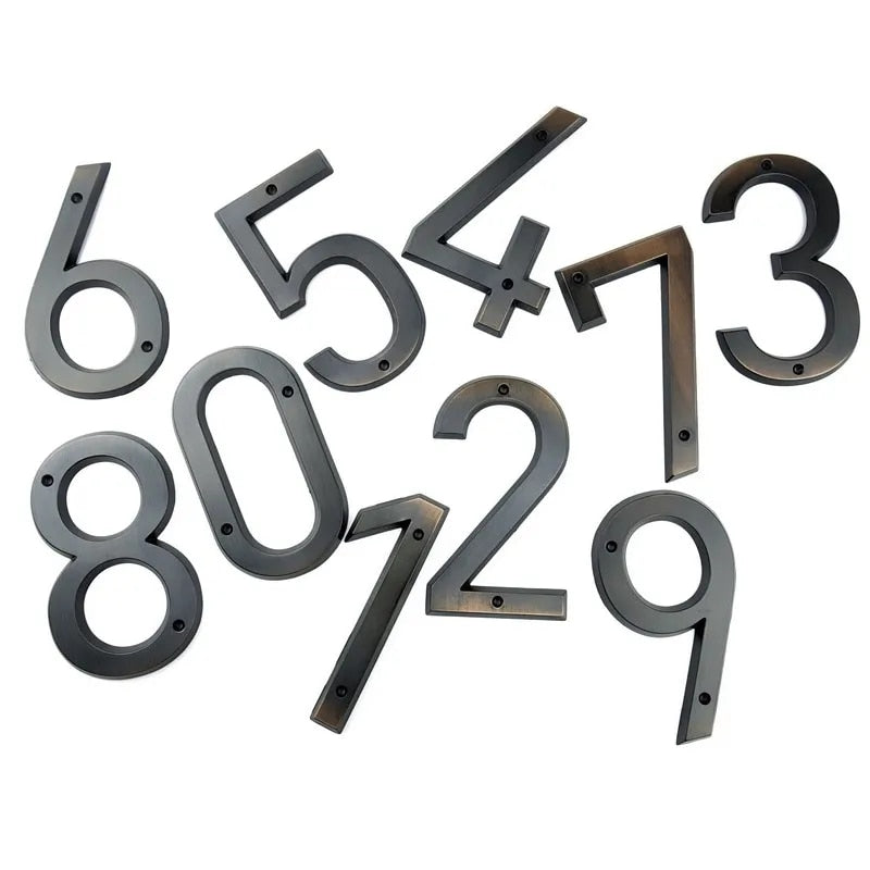 Jasmine Aged Black House Numbers