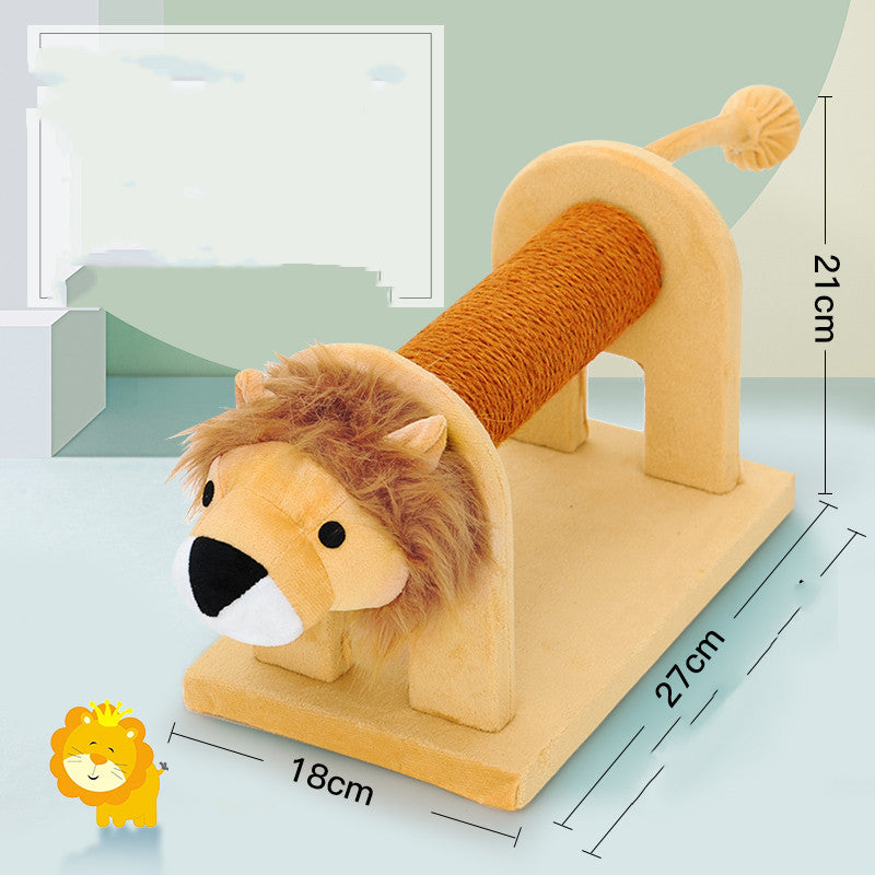 FelineFun Animal-Inspired Cat Platform: With Sisal Scratch Pole