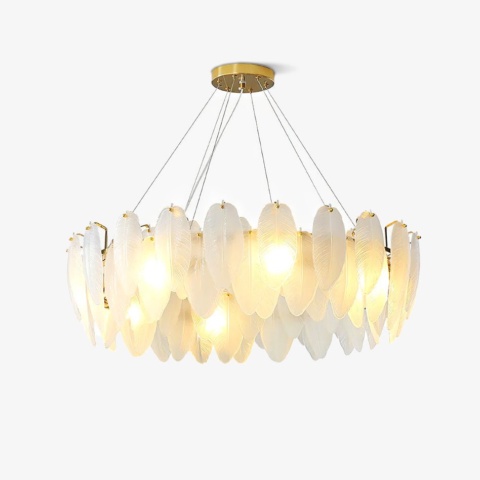 Fenne Glass Feather Chandelier