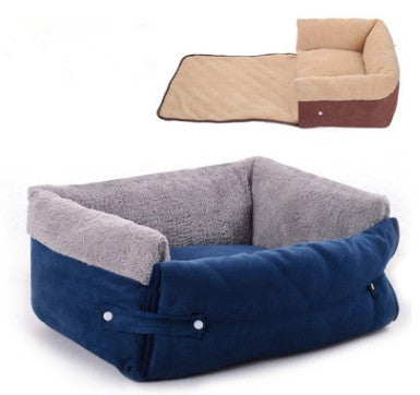 Flip Pet Haven: Cozy Nest Bed with Blanket