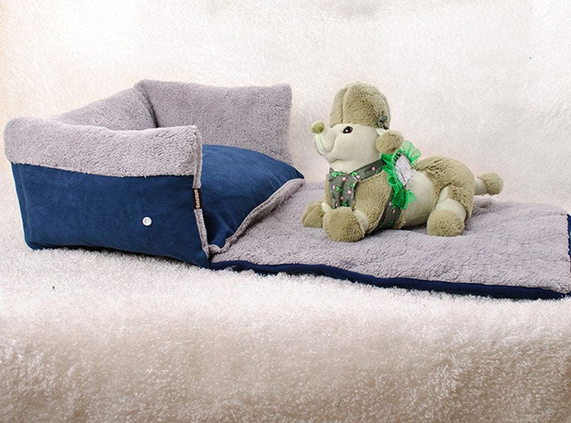 Flip Pet Haven: Cozy Nest Bed with Blanket