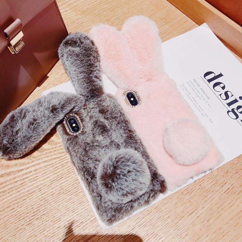 Coque iPhone en peluche lapin