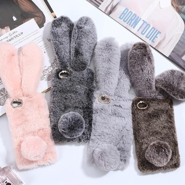 Coque iPhone en peluche lapin