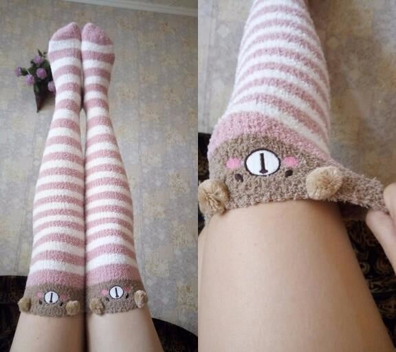 Fuzzy Thigh Highs (15+ Stilar)