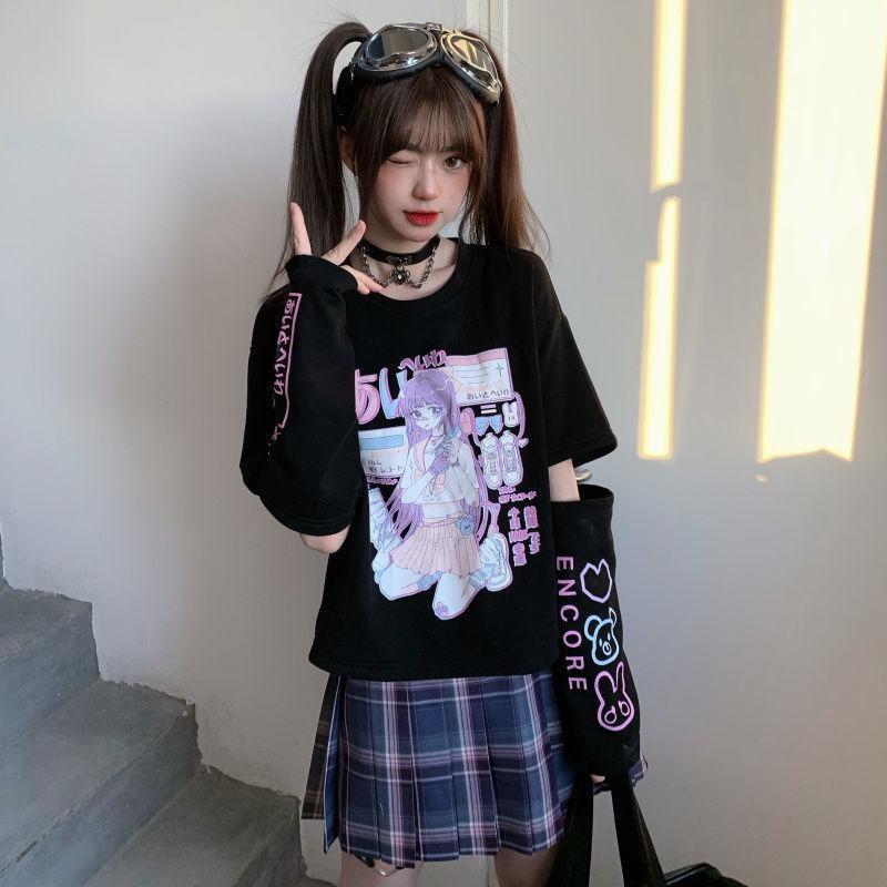 Gaming E-Girl Crop Top With Cuffs