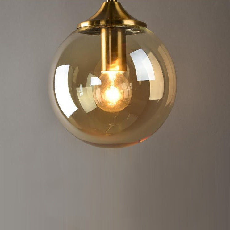 Glass Torch Brass Wall Light