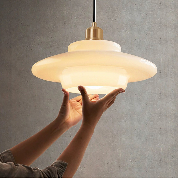 Hanglamp van wit glas