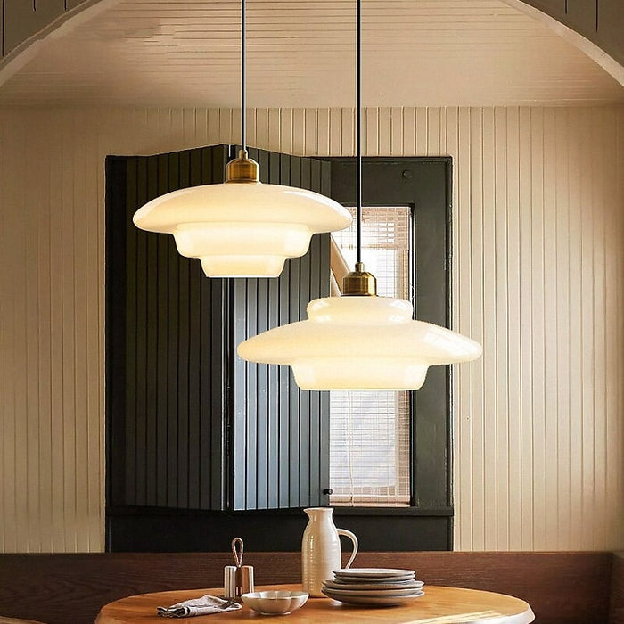 Hanglamp van wit glas