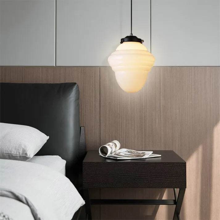 VintageGlow – Geometric Pendant Lamp in Matte Glass