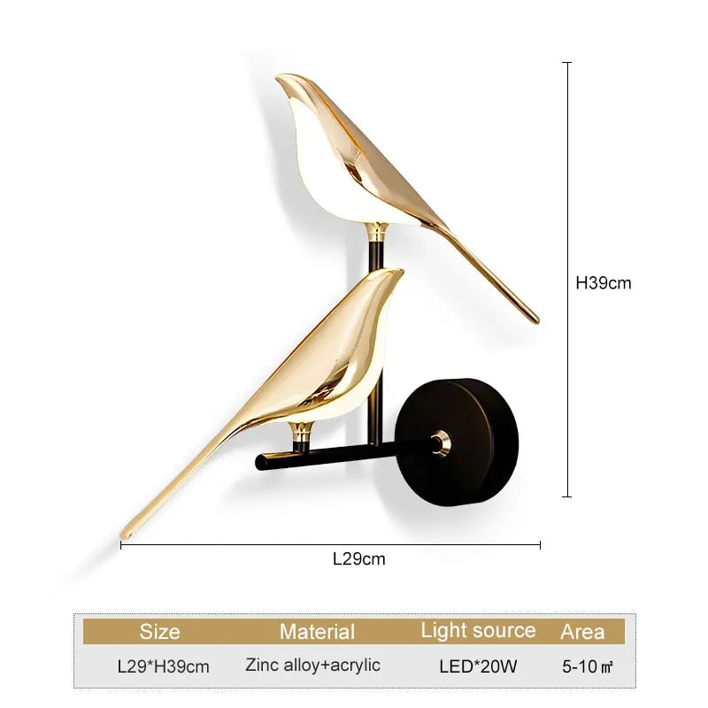 WingSpan - Fuglevegglampe 360° roterbar