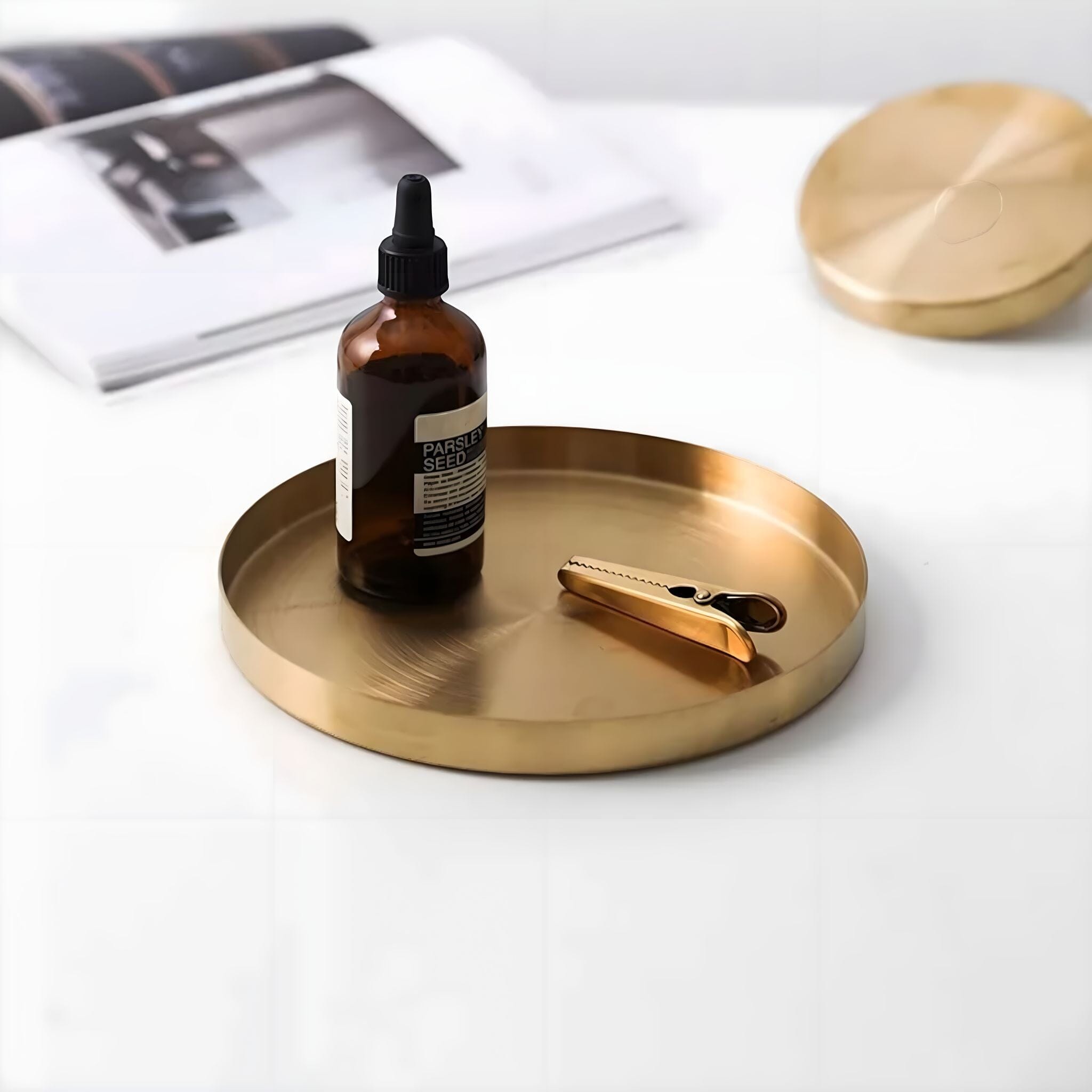 Golden Round Organiser Tray