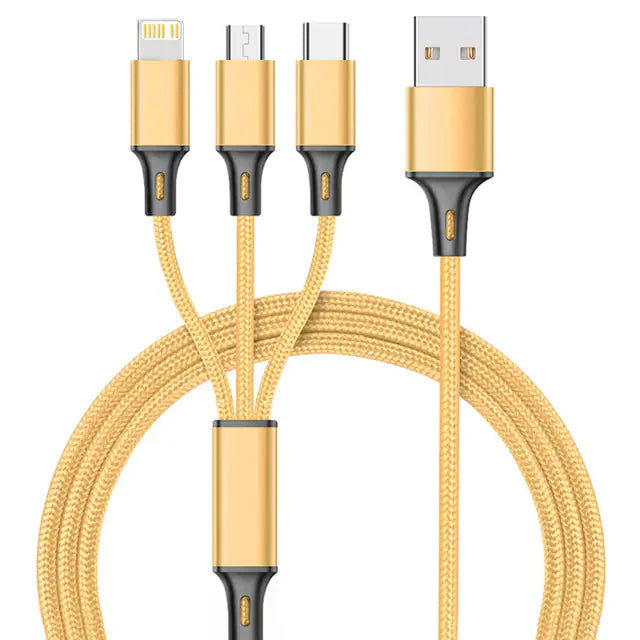 3-in-1 USB-Kabel Typ C – Universelles Lade- und Datenkabel