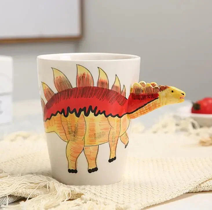 Handmålad keramisk dinosauriemugg