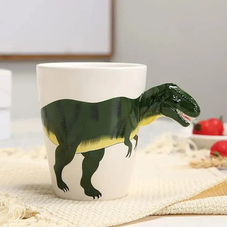 Handmålad keramisk dinosauriemugg