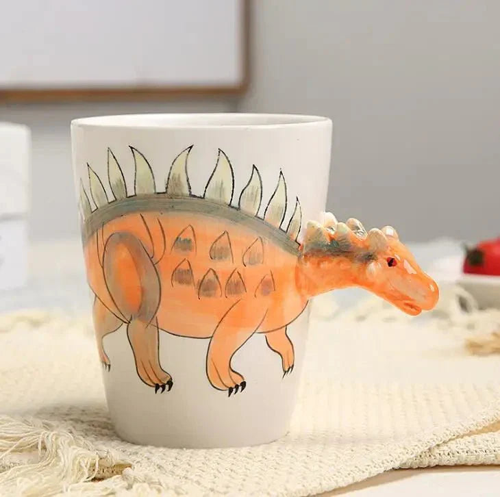 Tasse de dinosaure en céramique peinte à la main