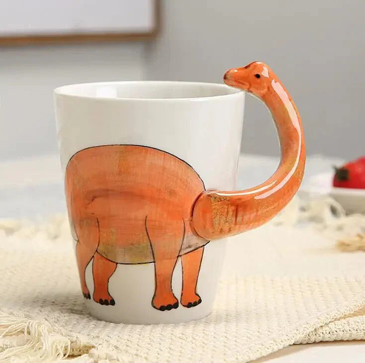 Tasse de dinosaure en céramique peinte à la main