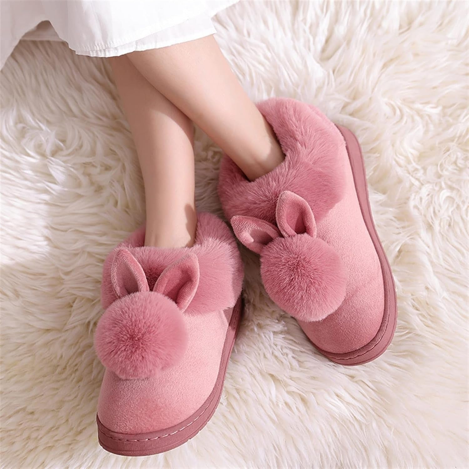 Chaussons en peluche lapin