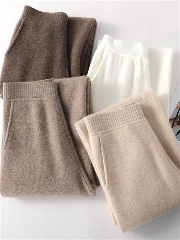 Calças de Conforto em Cashmere para Mulheres 3Leaves